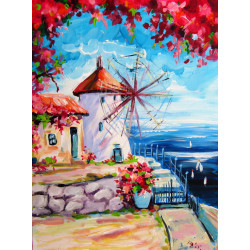 Seascape with mill