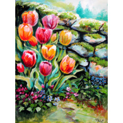 Tulipánok a kertben