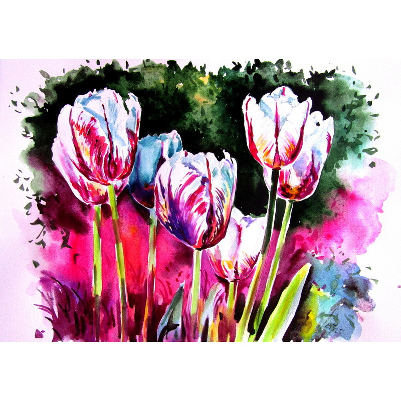 Tulipánok a kertben