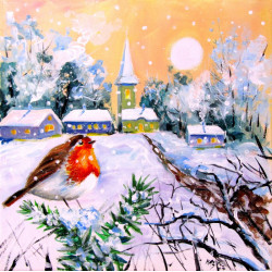 Robin on the edge of village