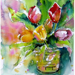 Tulipános csendélet