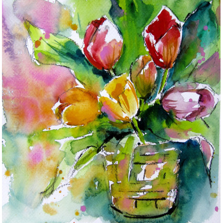 Tulipános csendélet