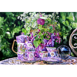 Tea set in the garden