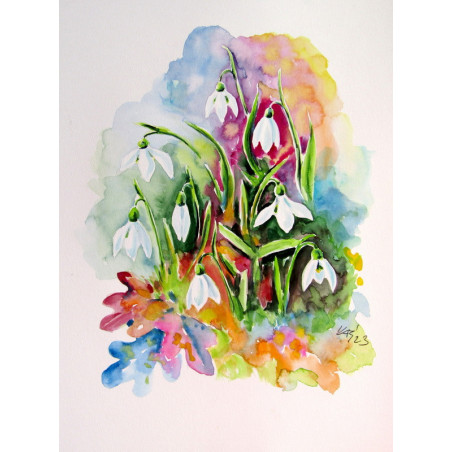 Snowdrops in the forest
