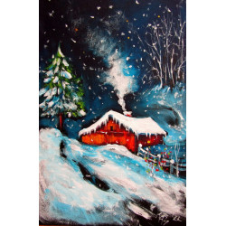 Wintertime with snowfall