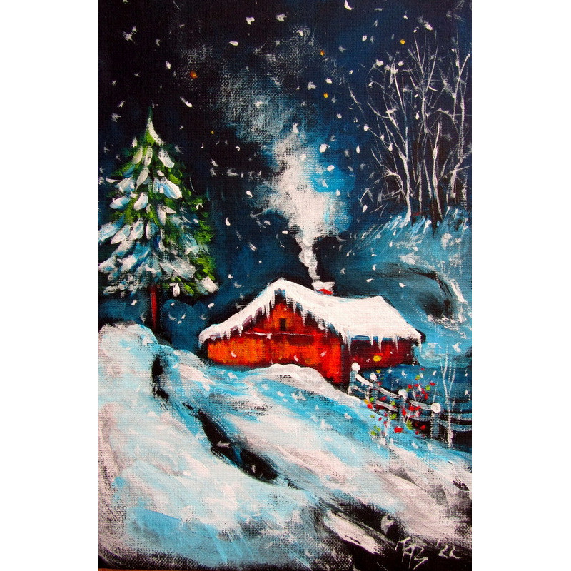 Wintertime with snowfall