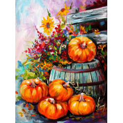 Pumpkins and flowers II