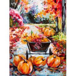Pumpkins and flowers III